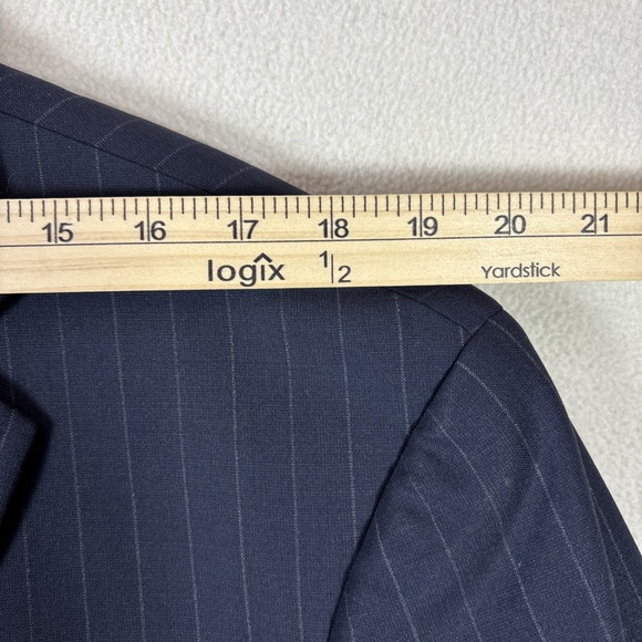 BROOKS BROTHERS 346 Men's Navy Blue Pin Striped Sport Coat Blazer Jacket Sz 46R - Picture 9 of 11